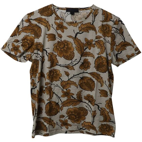 Burberry Floral Print T-shirt in Brown Cotton